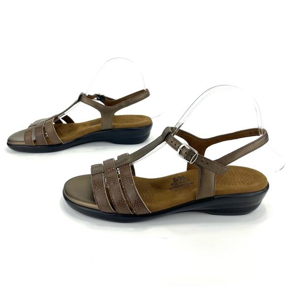 SAS Comfort Sandal Size 9 N Tripad Brown Leather Adjustable Strap Cushioned - Picture 1 of 14